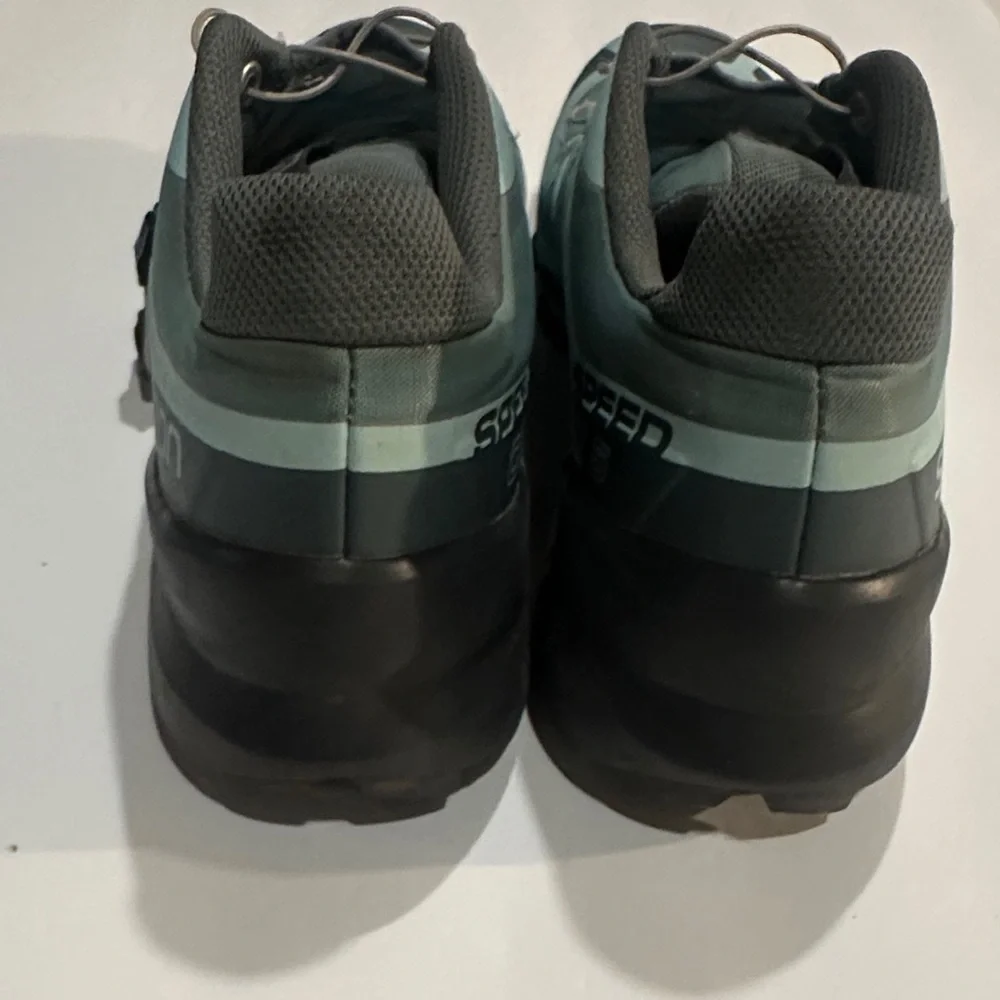 Salomon Speed Cross 5 hiking Shoes Green mint & Black bungee laces ortholite - Picture 5 of 8
